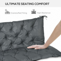 Outsunny 3 Seater Garden Bench Cushion Outdoor Seat Pad With Ties Dark Grey - thumbnail 5