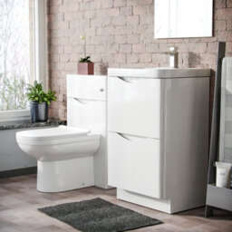 Nes Home 500mm White 2 Drawer Vanity Cabinet With Basin And Wc Toilet Unit Combo - thumbnail 3