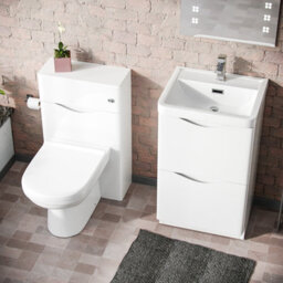 Nes Home 500mm White 2 Drawer Vanity Cabinet With Basin And Wc Toilet Unit Combo - thumbnail 4
