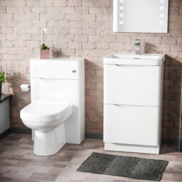 Nes Home 500mm White 2 Drawer Vanity Cabinet With Basin And Wc Toilet Unit Combo - thumbnail 2