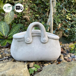 Open Handbag Stone Cast Garden Plant Pot - thumbnail 3