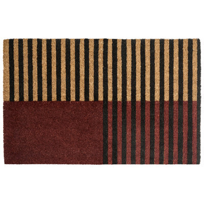 Beliani Doormat Tuksuk Brown/ Beige 50 X 80 Cm Coir - image 1