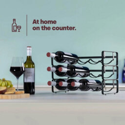 Modular Wine Rack 2 Pack Stackable Bottle Holder Black - thumbnail 3