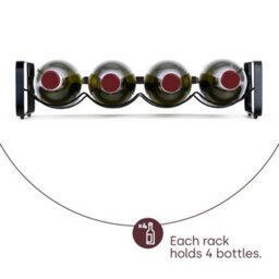 Modular Wine Rack 2 Pack Stackable Bottle Holder Black - thumbnail 2