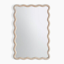Furniturebox Uk Damaris Wood Medium 90X60Cm Wavy Rectangle Wall Mirror - thumbnail 3