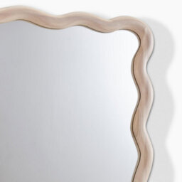 Furniturebox Uk Damaris Wood Medium 90X60Cm Wavy Rectangle Wall Mirror - thumbnail 6