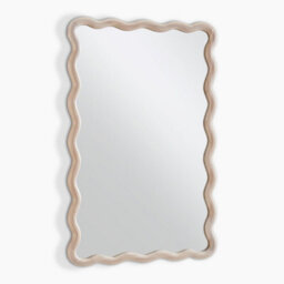 Furniturebox Uk Damaris Wood Medium 90X60Cm Wavy Rectangle Wall Mirror - thumbnail 4