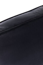 Orsina Three Seat Black Velvet Chaise Sofa, Black Velvet Upholstery With Wooden Base, Padded Key Style Arms - thumbnail 2