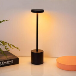 Darphe Nordic Style Black Metal Bedside Lamp, Usb Charging, 3 Adjustable Light Colors - thumbnail 2