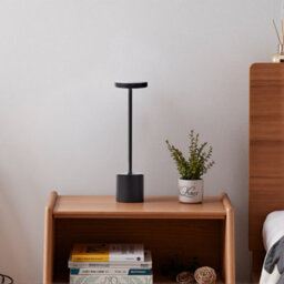 Darphe Nordic Style Black Metal Bedside Lamp, Usb Charging, 3 Adjustable Light Colors - thumbnail 3