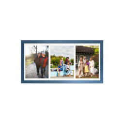 AK Frames 16X8 Gold Sleek Multi Photo Frame With White Mount - Holds 3 Apertures (3X) 7X5 Photos - thumbnail 1