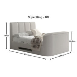 Copenhagen Upholstered Ottoman Storage Tv Bed Shell - Super King Size 6Ft Bed Frame Only - thumbnail 6