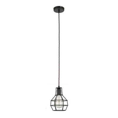 Luminosa Lighting Luminosa Industrial And Retro Hanging Pendant Black 1 Light , E27