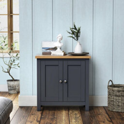 Farro Charcoal Small 2 Door Cabinet - Fully Assembled By Roseland Furniture - thumbnail 2
