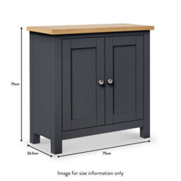 Farro Charcoal Small 2 Door Cabinet - Fully Assembled By Roseland Furniture - thumbnail 4