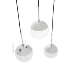 Orsina Industrial Chrome 5 Pendant Light, Adjustable Globe Pendant Ceiling Light For Dining Table, Hanging Light - thumbnail 5