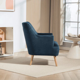 Home Source Arta Fabric Dark Blue Upholstered Accent Occasional Armchair - thumbnail 3