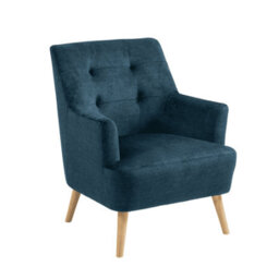 Home Source Arta Fabric Dark Blue Upholstered Accent Occasional Armchair - thumbnail 7