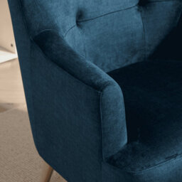 Home Source Arta Fabric Dark Blue Upholstered Accent Occasional Armchair - thumbnail 5