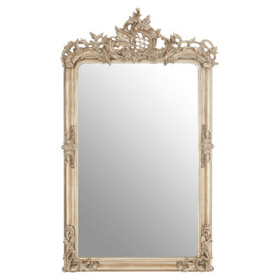 Orsina Silver Wall Mirror With Thick Moulded Frame,hanging Mirror,decorative Antique Wall Mirror With Foliage Motif - image 1