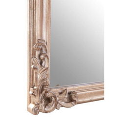 Orsina Silver Wall Mirror With Thick Moulded Frame,hanging Mirror,decorative Antique Wall Mirror With Foliage Motif - thumbnail 4