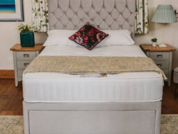 Divan Base Direct Florence Supreme Comfort Sprung Divan Bed Set 2Ft6 Small Single 2 Drawers Side  - Plush Light Silver - thumbnail 3