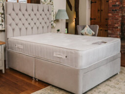 Divan Base Direct Florence Supreme Comfort Sprung Divan Bed Set 2Ft6 Small Single 2 Drawers Side  - Plush Light Silver - thumbnail 5