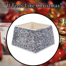 Christmas Tree Skirt Folding Sequin Decoration X Silver - thumbnail 7