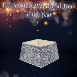 Christmas Tree Skirt Folding Sequin Decoration X Silver - thumbnail 3