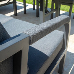 Bracken Outdoors Antigua Rope Aluminium L Shape Corner Garden Sofa Set With Dining Table - thumbnail 7
