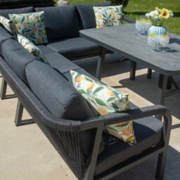 Bracken Outdoors Antigua Rope Aluminium L Shape Corner Garden Sofa Set With Dining Table - thumbnail 5