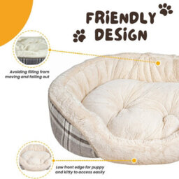 istyle mode Soft Plush Faux Fur Dog Bed, Reversible Design - thumbnail 4