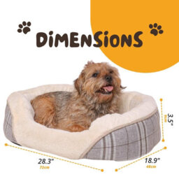 istyle mode Soft Plush Faux Fur Dog Bed, Reversible Design - thumbnail 3