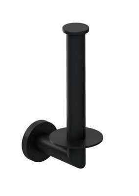 Cosmic Toilet Roll Holder, Black Matt, Wall-Mounted, 9 Cm. Collection Kubic - image 1