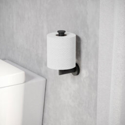 Cosmic Toilet Roll Holder, Black Matt, Wall-Mounted, 9 Cm. Collection Kubic - thumbnail 3
