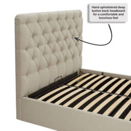 The Furniture Market Chesterfield Button 5Ft King Size Storage Ottoman Bed Natural Linen Fabric - thumbnail 7