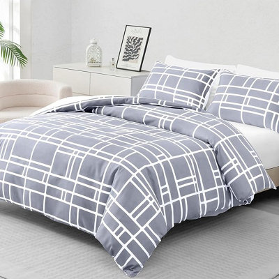 Pamposh 4 Pcs Super King Size Duvet Cover Sets With Matching Black Superking Size Fitted Sheets Premium Microfibre Reversible - image 1