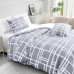 Pamposh 4 Pcs Super King Size Duvet Cover Sets With Matching Black Superking Size Fitted Sheets Premium Microfibre Reversible - thumbnail 5
