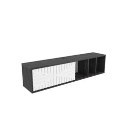 Decorotika Modern Teo Floating Tv Unit Black Marble Effect And White - thumbnail 7