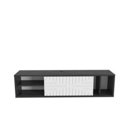 Decorotika Modern Teo Floating Tv Unit Black Marble Effect And White - thumbnail 6