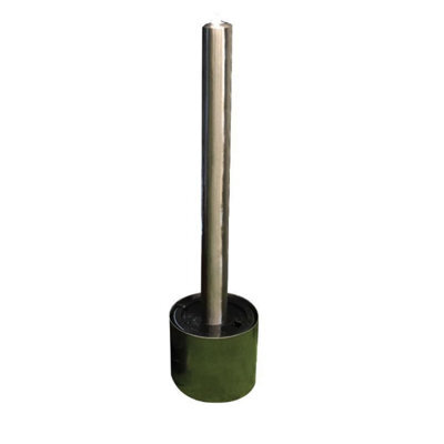 Outdoor Living UK Alexandria Stainless Steel Modern Metal Water Feature With Cover