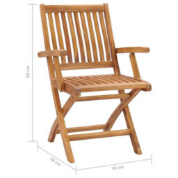 Berkfield Folding Garden Chairs 4 Pcs Solid Teak Wood - thumbnail 5