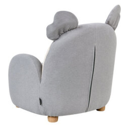 Beliani Koala Kids Armchair - Grey Upholstery, Low Seat Bear Shape, 55X49X63Cm - thumbnail 4