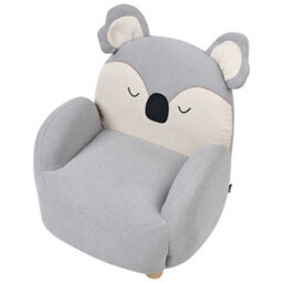 Beliani Koala Kids Armchair - Grey Upholstery, Low Seat Bear Shape, 55X49X63Cm - thumbnail 5