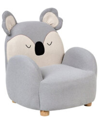 Beliani Koala Kids Armchair - Grey Upholstery, Low Seat Bear Shape, 55X49X63Cm - thumbnail 3