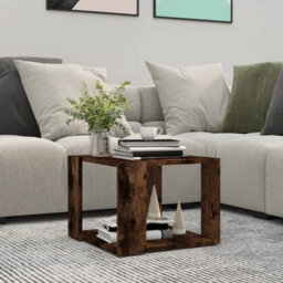 Berkfield Decorative Coffee Table Smoked Oak 40X40X30 Cm Engineered Wood - thumbnail 2