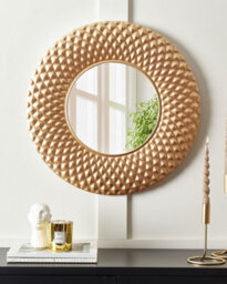 Beliani Wall Mirror Combe 60 Cm 60 Cm Metal Gold - thumbnail 2