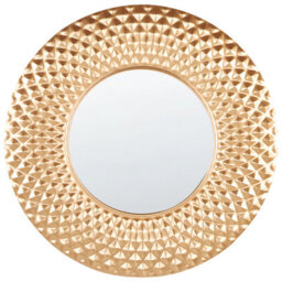 Beliani Wall Mirror Combe 60 Cm 60 Cm Metal Gold - thumbnail 1