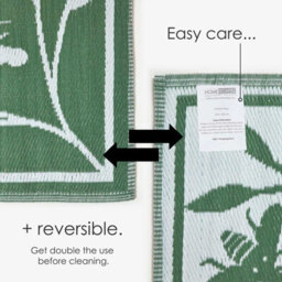 Homescapes Luxury Outdoor Rug Waterproof Reversible For Garden, 182 X 122 Cm, Green, 100% Recycled, Floral Bumble Bee - thumbnail 6