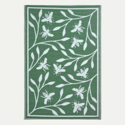 Homescapes Luxury Outdoor Rug Waterproof Reversible For Garden, 182 X 122 Cm, Green, 100% Recycled, Floral Bumble Bee - thumbnail 1